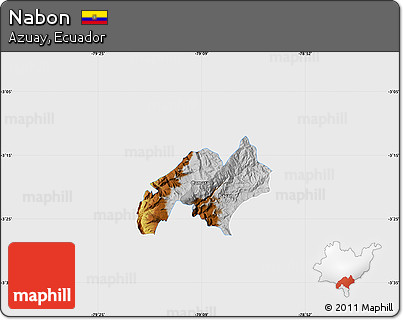 Physical Map of Nabon, single color outside
