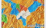 Shaded Relief Map of Nabon, political outside