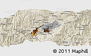 Physical Panoramic Map of Nabon, shaded relief outside