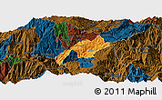 Political Panoramic Map of Nabon, darken