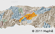 Political Panoramic Map of Nabon, lighten, semi-desaturated