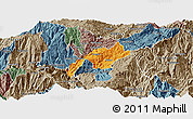 Political Panoramic Map of Nabon, semi-desaturated