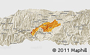 Political Panoramic Map of Nabon, shaded relief outside