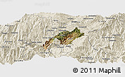 Satellite Panoramic Map of Nabon, shaded relief outside