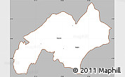 Gray Simple Map of Nabon, cropped outside
