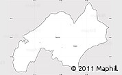 Silver Style Simple Map of Nabon, cropped outside