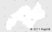 Silver Style Simple Map of Nabon, single color outside
