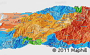 Political Shades Panoramic Map of Azuay