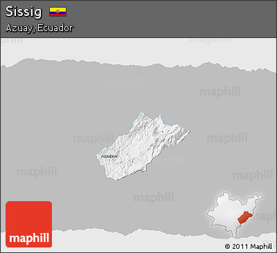 Gray 3D Map of Sissig, single color outside