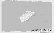 Gray 3D Map of Sissig, single color outside