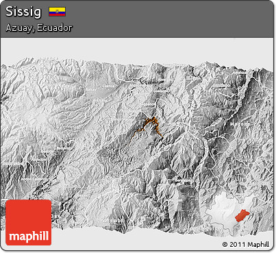 Physical 3D Map of Sissig, lighten, desaturated