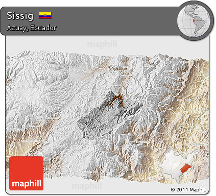 Physical 3D Map of Sissig, lighten