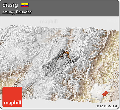 Physical 3D Map of Sissig, lighten