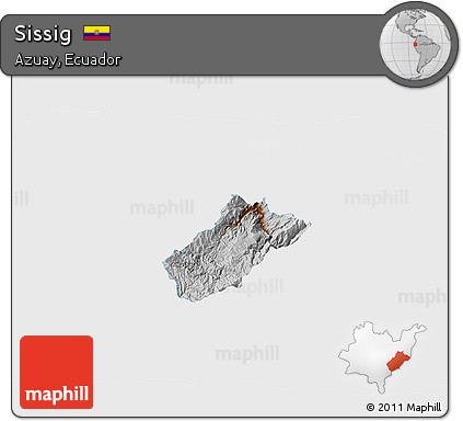Physical 3D Map of Sissig, single color outside