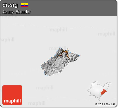 Physical 3D Map of Sissig, single color outside