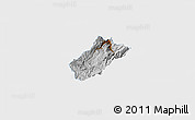 Physical 3D Map of Sissig, single color outside