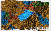 Political 3D Map of Sissig, darken