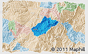 Political 3D Map of Sissig, lighten