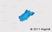 Political 3D Map of Sissig, single color outside