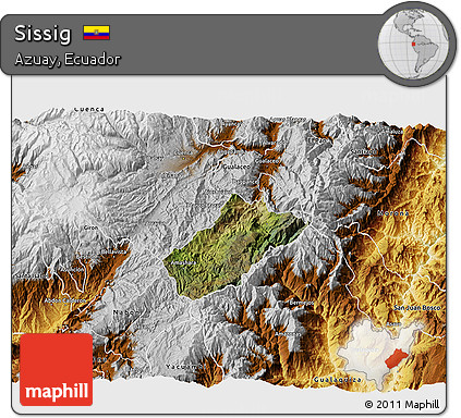 Satellite 3D Map of Sissig, physical outside