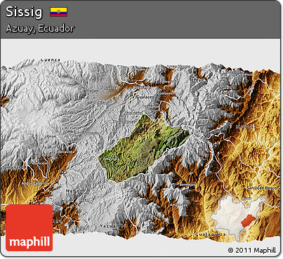Satellite 3D Map of Sissig, physical outside