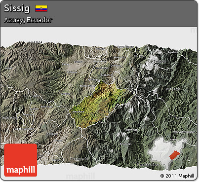 Satellite 3D Map of Sissig, semi-desaturated