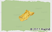 Savanna Style 3D Map of Sissig, single color outside