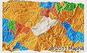 Shaded Relief 3D Map of Sissig, political outside