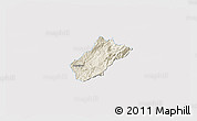 Shaded Relief 3D Map of Sissig, single color outside