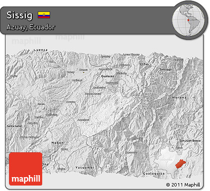 Silver Style 3D Map of Sissig