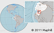Gray Location Map of Sissig, highlighted country, highlighted parent region, hill shading