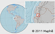 Gray Location Map of Sissig, highlighted parent region, within the entire country, hill shading