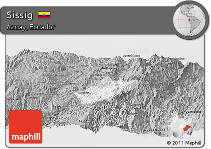 Gray Panoramic Map of Sissig