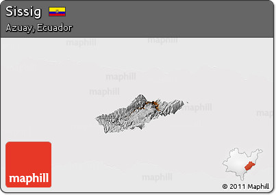 Physical Panoramic Map of Sissig, cropped outside
