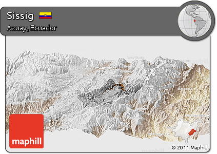 Physical Panoramic Map of Sissig, lighten