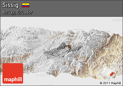 Physical Panoramic Map of Sissig, lighten