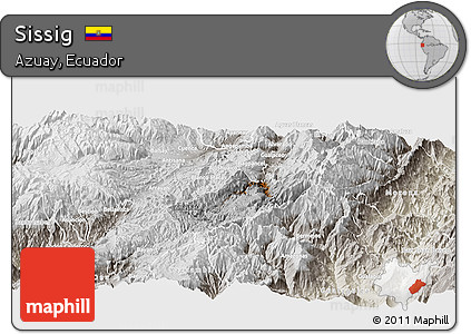 Physical Panoramic Map of Sissig, lighten, semi-desaturated