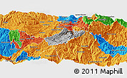 Physical Panoramic Map of Sissig, political outside