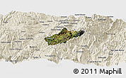 Satellite Panoramic Map of Sissig, shaded relief outside