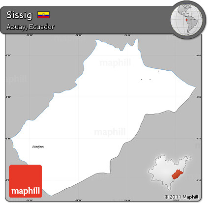 Gray Simple Map of Sissig, single color outside
