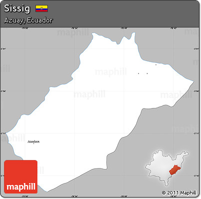 Gray Simple Map of Sissig, single color outside