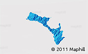 Political 3D Map of Mira, cropped outside