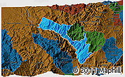 Political 3D Map of Mira, darken