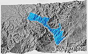Political 3D Map of Mira, desaturated
