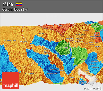 Political 3D Map of Mira