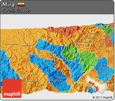 Political 3D Map of Mira