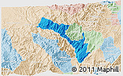 Political 3D Map of Mira, lighten