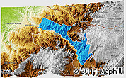 Political 3D Map of Mira, physical outside