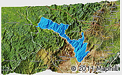 Political 3D Map of Mira, satellite outside