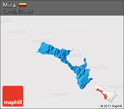 Political 3D Map of Mira, single color outside